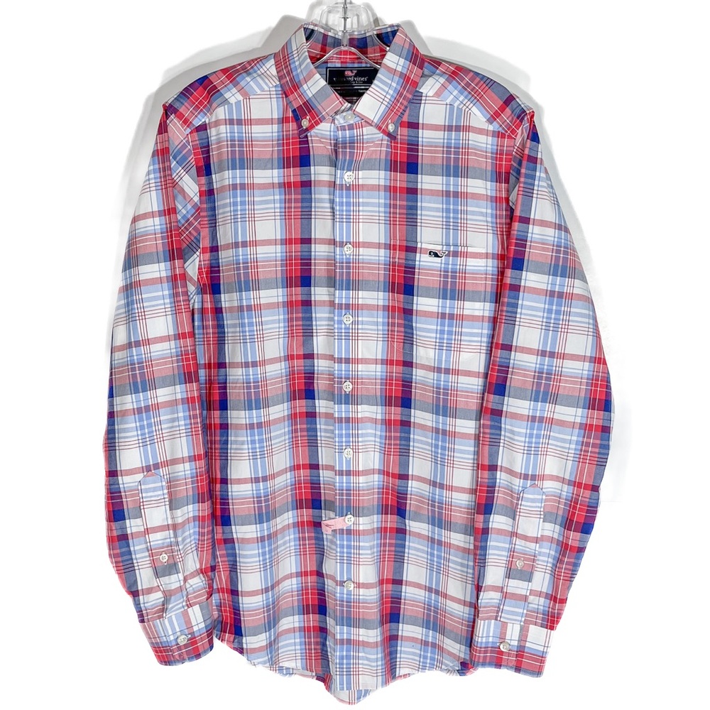 Vineyard Vines Shirt Mens Small Performance Slim Fit Tucker Button Long Sleeve